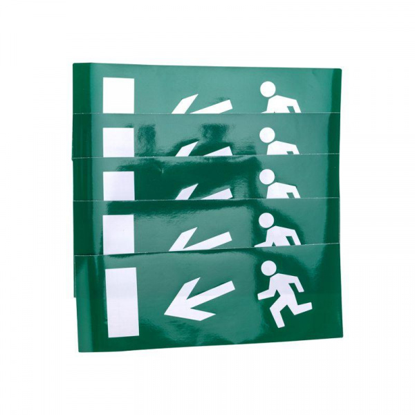 (74-0120-1) Наклейка для аварийного светильника "Направление к эвакуационному выходу налево вниз" REXANT