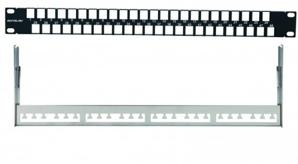 Eurolan 27F-00-48BL Коммутационная панель 19” наборная, FTP, 1U, 48 портов, черный