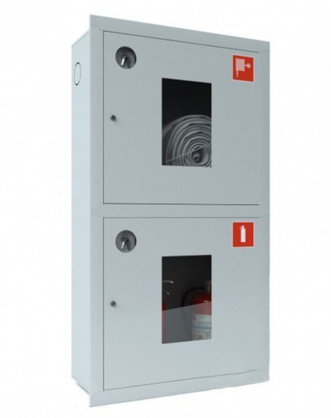 Ш-ПК-О-003В-12"Т"ОБ Белый (ШПК-320-12) (Левый). Для двух рукавов и двух огнетушителей 300