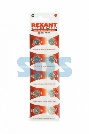 (30-1028) Батарейка "REXANT" LR44,AG13,LR1154,G13,A76,GP76A,357,SR44W