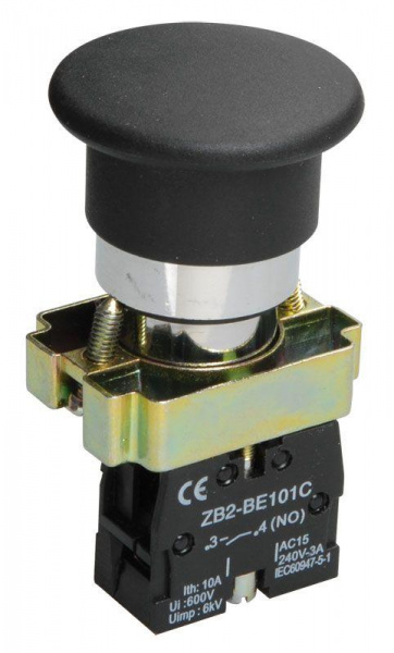 (BBG70-BC-K02) Кнопка управления LAY5-BC21 "Грибок" черн.1з ИЭК