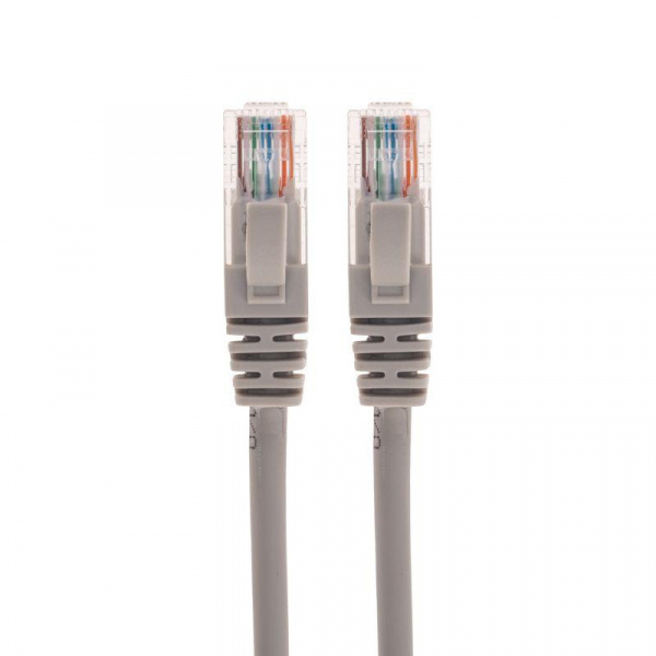 (02-0100-1) Патч-корд U/UTP REXANT категория 5e, RJ45-RJ45, неэкранированный, 26AWG, LSZH, серый, 1 м