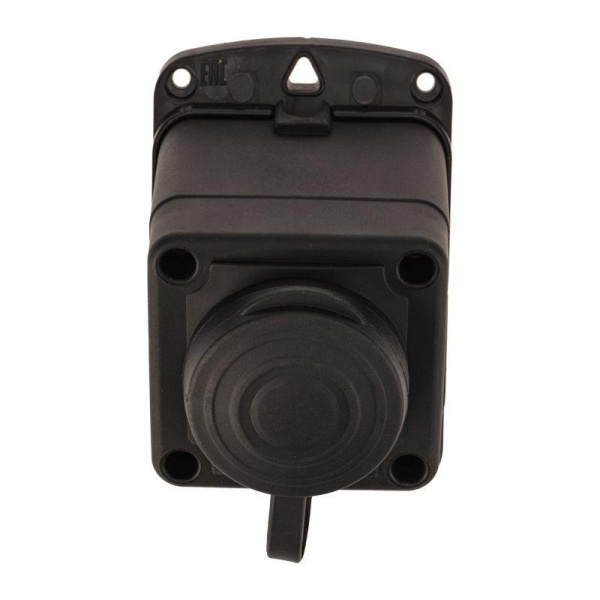 (111-127-4) Розетка штепсельная угловая влагозащищенная стационарная ОУ, 2P+PE 230V,16 А, IP44 каучук PROconnect