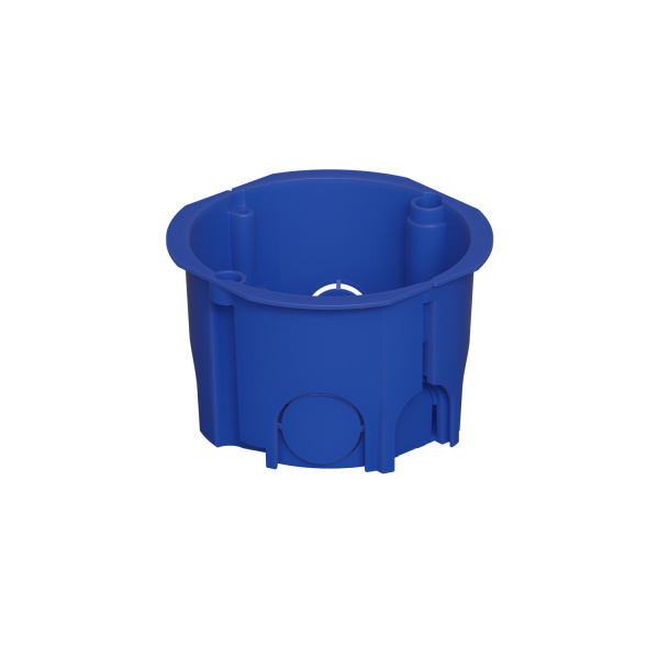 (44662-1) Коробка установочная для твер. стен D68x45 мм межцентр 71мм, IP20, без саморезов, цвет синий Экопласт