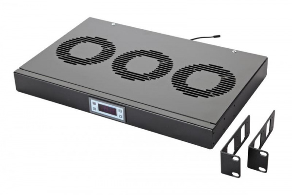 Eurolan 60A-91-10-30BL Вентиляторная панель 19" 1U, 3 вентилятора, с контроллером