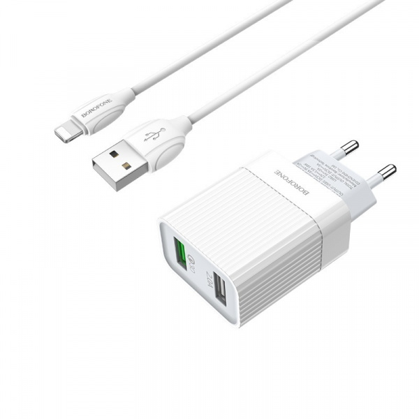 (16-0278) Сетевое зарядное устройство REXANT Type-C + USB 3.0 с Quick charge, белое