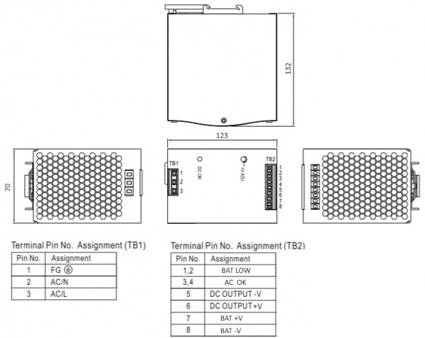 UPS (ИБП) 300W/48V/DIN Источник бесперебойного питания