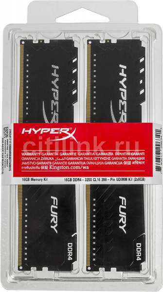 Модуль памяти KINGSTON HyperX FURY HX432C16FB3K2/16 DDR4 - 2x 8ГБ