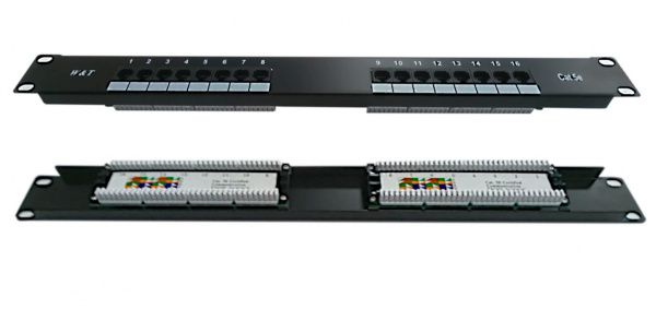 (WT-2064-16P) Патч-панель 19", 16 портов RJ-45, 5e