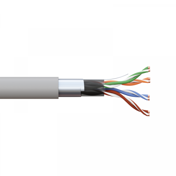 (TRP-5EFTP-04PVC-GY-IN3) Кабель витая пара TERACOM PRO Cat.5E F/UTP 4 пары solid 24AWG оболочка PVC цвет серый (упак. 305м)