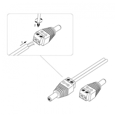 (14-0314-4) РАЗЪЁМ питания штекер 2.1х5.5 с клеммной колодкой PROCONNECT