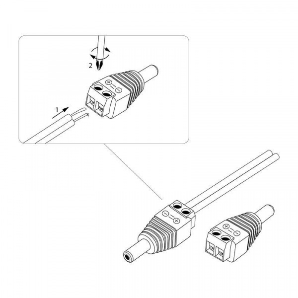 (14-0314-4) РАЗЪЁМ питания штекер 2.1х5.5 с клеммной колодкой PROCONNECT