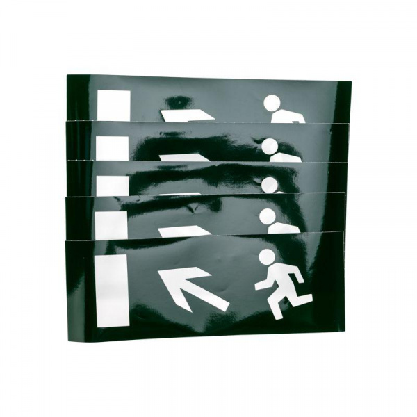 (74-0110-1) Наклейка для аварийного светильника "Направление к эвакуационному выходу налево вверх" REXANT