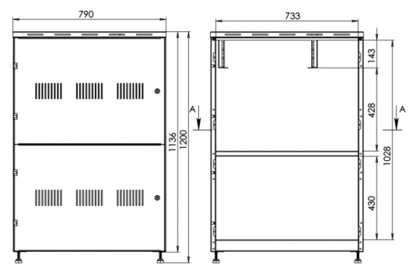 (SNR-UPS-RACK-061305-2) Аккумуляторный стеллаж 2 полки, 600х1300х500мм (SNR-UPS-RACK-061305-2)