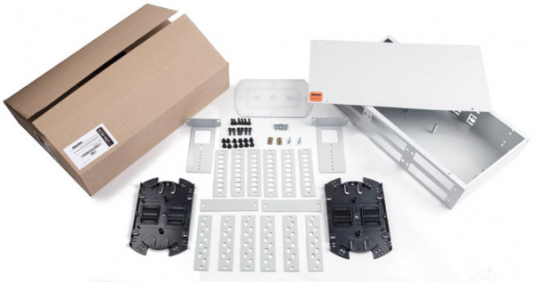 (250427)Hyperline FO-19R-1U-3xSLT-W140H42-24UN-BK Бокс оптический универсальный 19", от 8 до 24 портов (SC, duplex LC, ST, FC), со сплайс пластиной, б