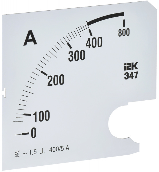 (IPA20D-SC-0400) Шкала сменная для амперметра Э47 400/5А класс точности 1,5 96х96мм IEK