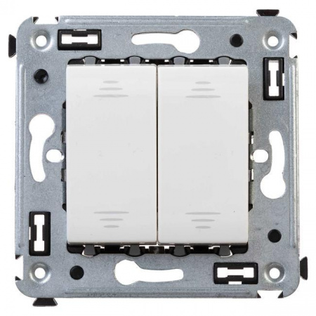 (4400104) Выключатель двухклавишный в стену, "Avanti", "Белое облако"
