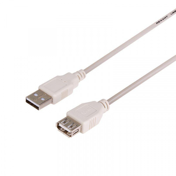 (18-1114) Шнур USB-А (male) - USB-A (female) 1.8M REXANT