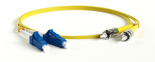 (409721)Hyperline FC-D2-9-LC/AR-ST/AR-H-1.5M-LSZH-YL Патч-корд волоконно-оптический (шнур) SM 9/125 (OS2), LC/APC-ST/APC, 2.0 мм, duplex, LSZH, 1.5 м