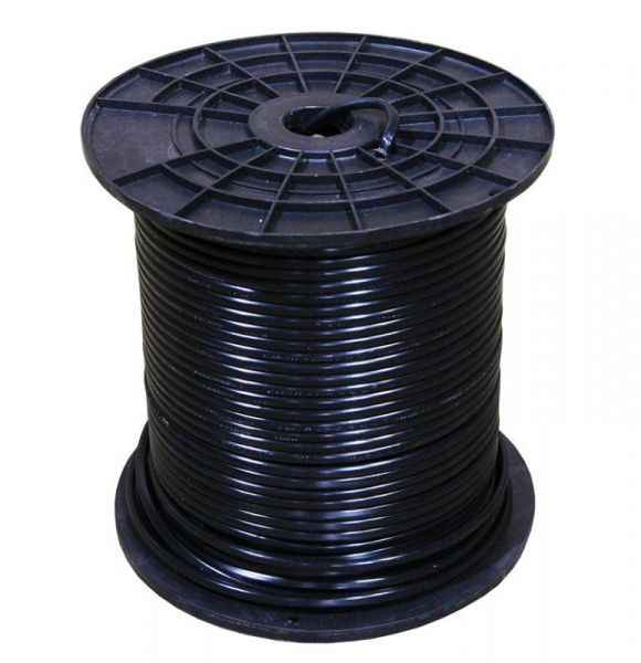 (01-4215) Кабель для видеонаблюдения КВК-П-2 + 2х0,50мм² (CCA), 200м., черный, OUTDOOR PROCONNECT