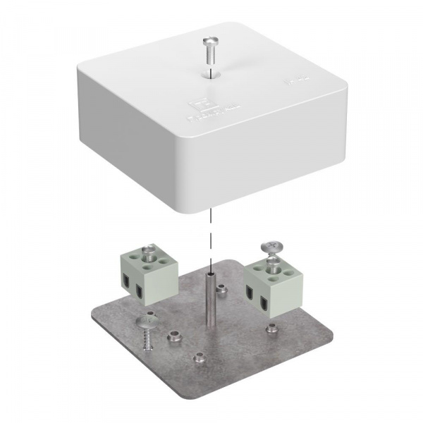 Коробка огнестойкая для кабель-канала 40-0450-FR2.5-4 Е15-Е120 RAL9003 75х75х30 (87 шт/кор) Промрукав (40-0450-FR2.5-4)