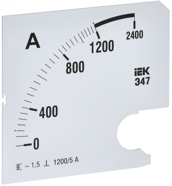 (IPA20D-SC-1200) Шкала сменная для амперметра Э47 1200/5А класс точности 1,5 96х96мм IEK