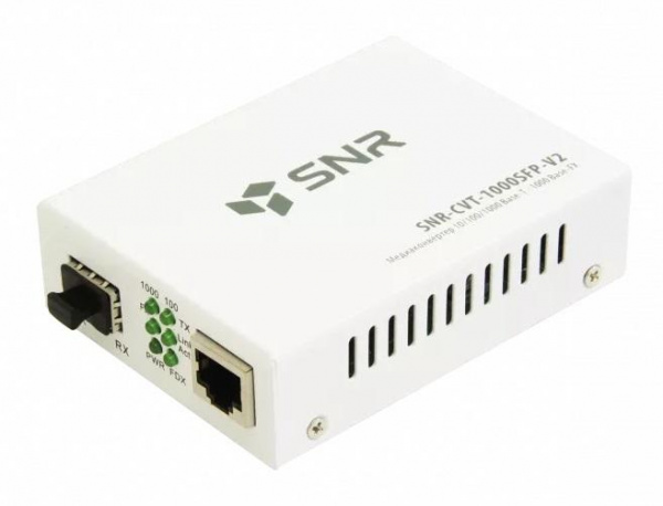 (SNR-CVT-1000SFP-V2) Медиаконвертер  10/100/1000-Base-T / 1000Base-FX с SFP-портом