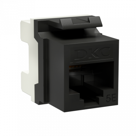 (RNK5EU180BK) Модуль Keystone RJ45 CAT5E неэкранированный, 180 градусов, черный (форм-фактор A10)