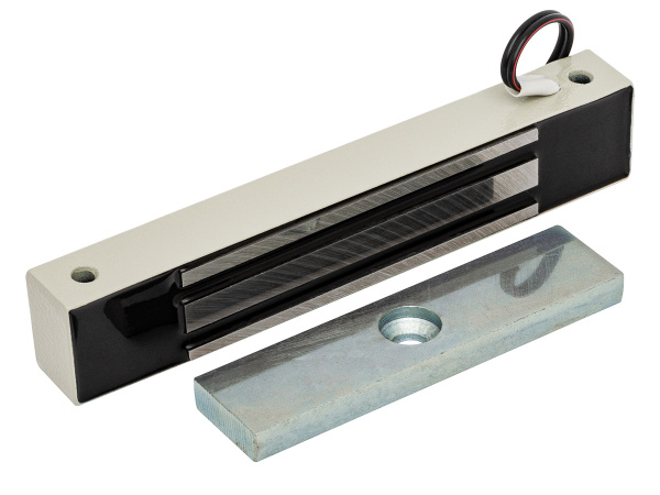 ML-100K Замок электромагнитный с планкой, цвет Серебряный металлик ML-100K Замок электромагнитный с планкой, цвет Серебряный металлик