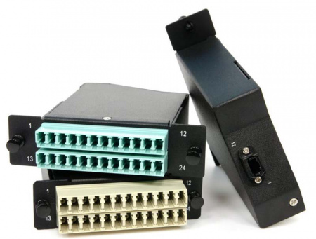 (42878)Hyperline FO-CSS-W-503-2MTPM-12DLC Волоконно-оптическая кассета MTP (c направляющими штырьками), 12DLC, 24 волокна, OM3, 10Gig, W-тип