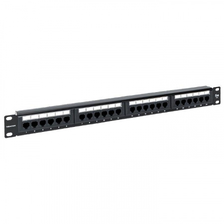 (TRC-PPNL-5EUTP-C1U24) Патч-панель TERACOM 19'' Cat.5E 1U неэкранированная UTP 24 порта RJ-45 110 IDC с органайзером