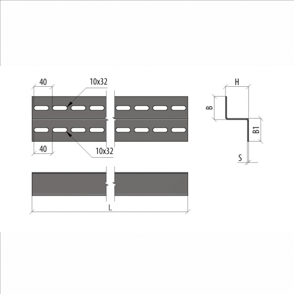 (Z60-30-32-1.5-2500 INOX304) Z-профиль 60х30х32х1,5 L2500 мм INOX304