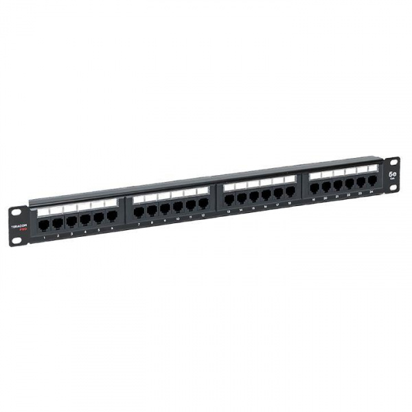 (TRP-PPNL-5EUTP-1U24) Патч-панель TERACOM PRO 19'' Cat.5E 1U неэкранированная UTP 24 порта RJ-45 Dual IDC