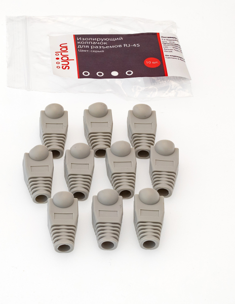 (10-0230) Изолирующий колпачок для разъемов RJ-45, серый (10 pcs)