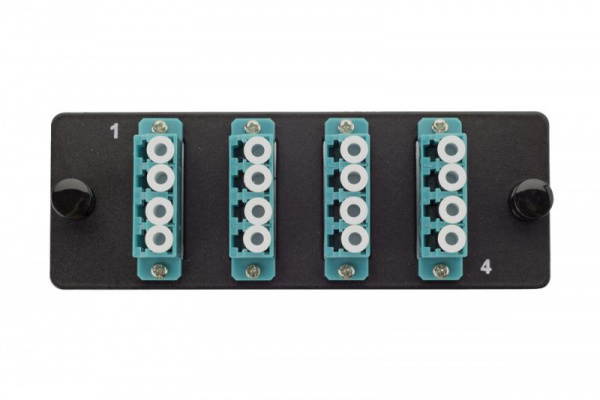 Eurolan 38M-30-4L-01-04BL Планка Q-SLOT с 4 адаптерами квадро LC OM3