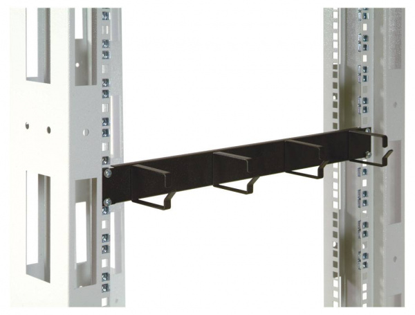 ГКО-4.62-9005 Горизонтальный кабельный органайзер 19" 1U, 4 кольца, цвет черный