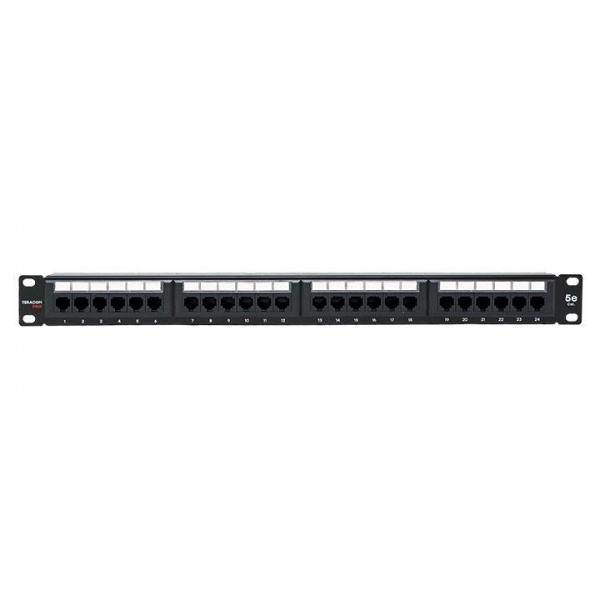(TRP-PPNL-5EUTP-C1U24) Патч-панель TERACOM PRO 19'' Cat.5E 1U неэкранированная UTP 24 порта RJ-45 Dual IDC с органайзером
