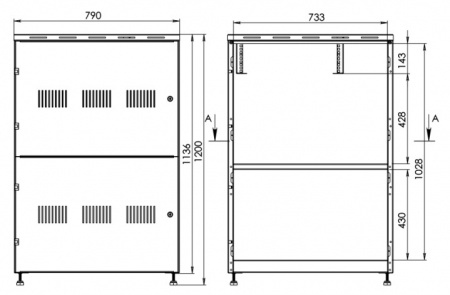 (SNR-UPS-RACK-061305-2) Аккумуляторный стеллаж 2 полки, 600х1300х500мм (SNR-UPS-RACK-061305-2)