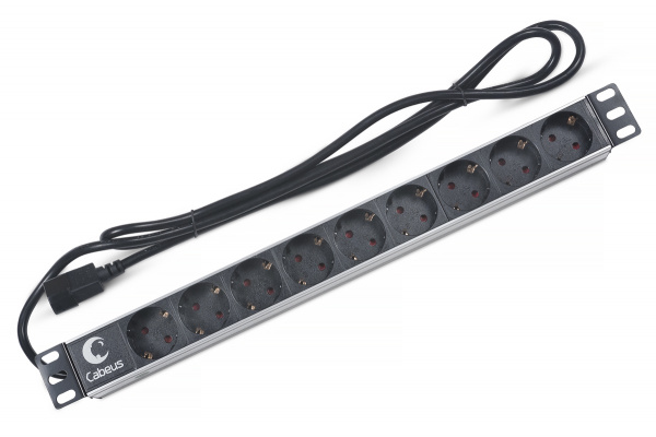 Cabeus PDU-9P-2IEC Блок силовых розеток 19", шнур 2м с вилкой IEC 320 (7287c)