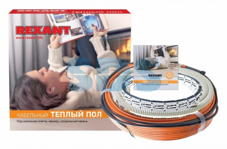 (51-0517-3) Теплый пол RND -60-900 (900Вт/60м/ S обогрева, м2: 5,6-7,5) (двух жильный) REXANT