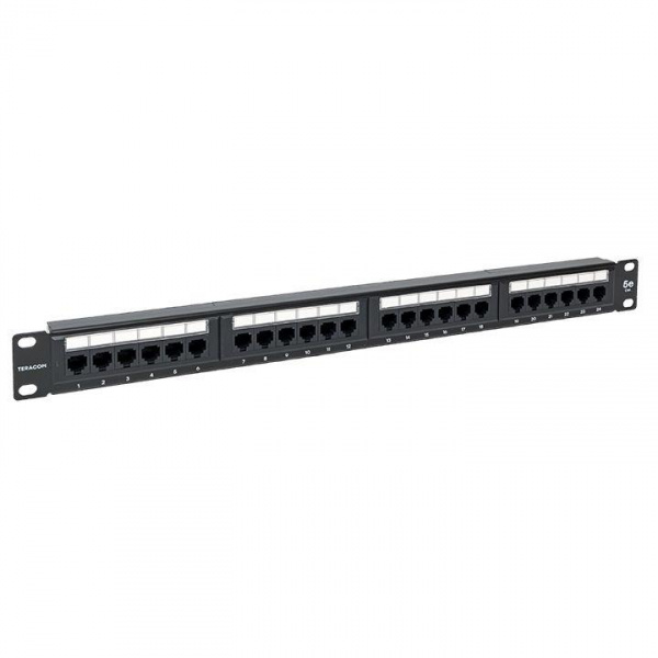 (TRC-PPNL-5EUTP-1U24) Патч-панель TERACOM 19'' Cat.5E 1U неэкранированная UTP 24 порта RJ-45 110 IDC