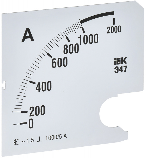 (IPA20D-SC-1000) Шкала сменная для амперметра Э47 1000/5А класс точности 1,5 96х96мм IEK