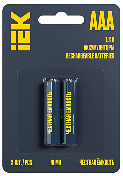 (AAK-NIMH-03-1100-L02) Аккумулятор GREEN Ni-MH AAA 1100мАч (2шт/блистер) IEK