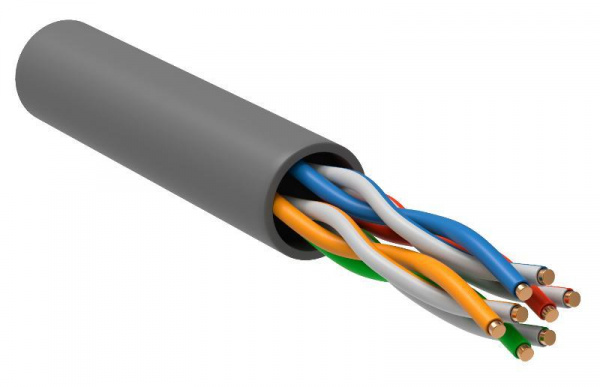 (LC1-C5E04-111-T-R) ITK Витая пара U/UTP 5E 4х2х24AWG PVC серый (305м) РФ/Т