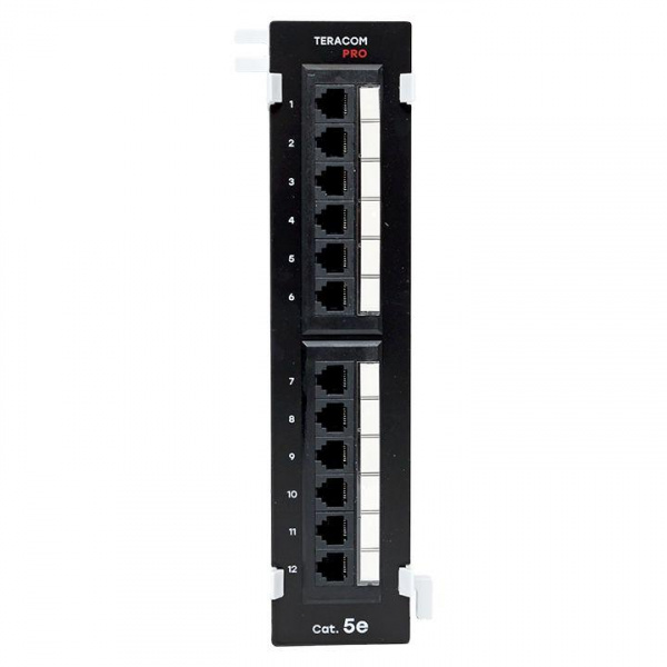 (TRP-WPP-5EUTP-12) Патч-панель настенная TERACOM PRO Cat.5E неэкранированная UTP 12 портов RJ-45 Dual IDC