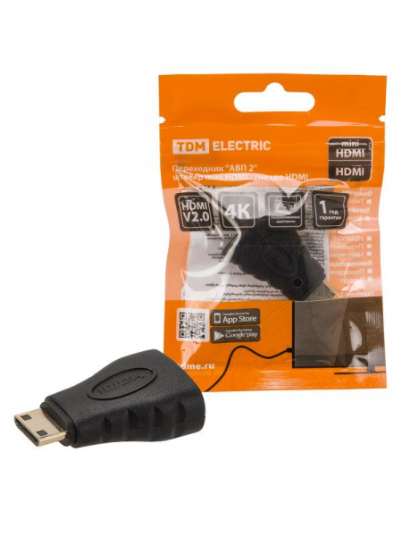 (SQ4040-0102) Переходник "АВП 2" штекер mini HDMI- гнездо HDMI, позолоченные контакты, TDM