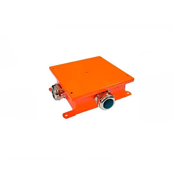 (56244) SMB120 Коробка металлическая, огн. E-110,о/п 120х120х60, 4 метал. гермоввода, IP66, 8P, (1,5-6 мм2), цвет оранж. Экопласт