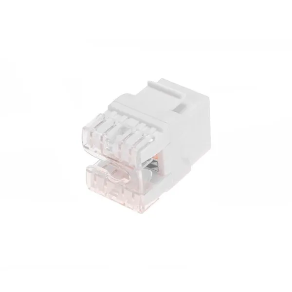 (02-0060) Модуль Keystone Jack RJ-45(8P8C), UTP неэкранированный, CAT 5e, тип 180 градусов, белый REXANT PRO