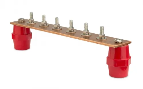 (NE2010) Главная заземляющая шина с изоляторами, 10 подключений, медь