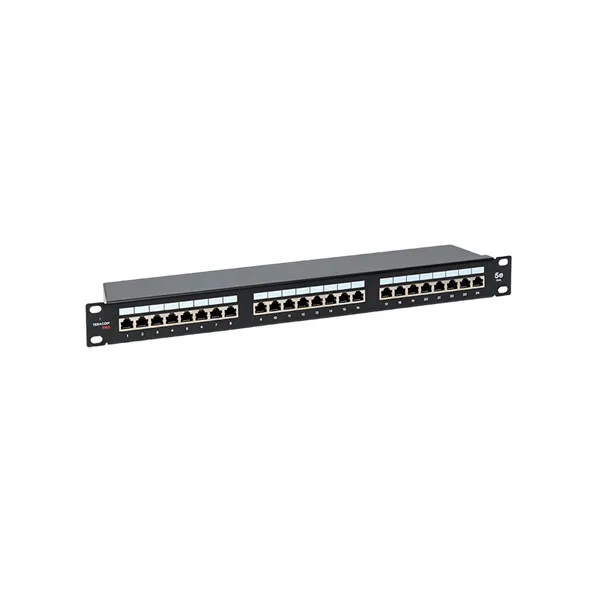 (TRP-PPNL-5ESTP-1U24) Патч-панель TERACOM PRO 19'' Cat.5E 1U полный экран STP 24 порта RJ-45 Dual IDC с органайзером